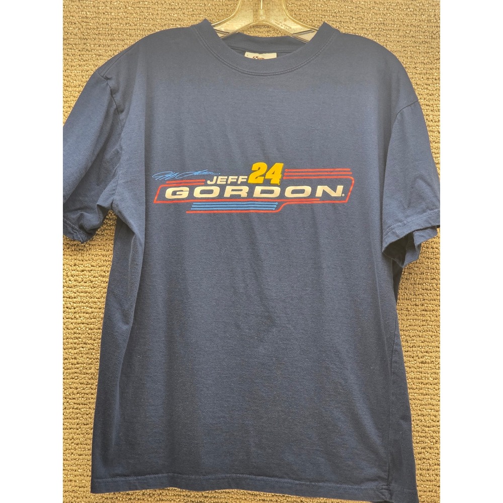 Jeff Gordon 24 Winners Circle Navy Blue Graphic T-Shirt Mens Large NASCAR Racing